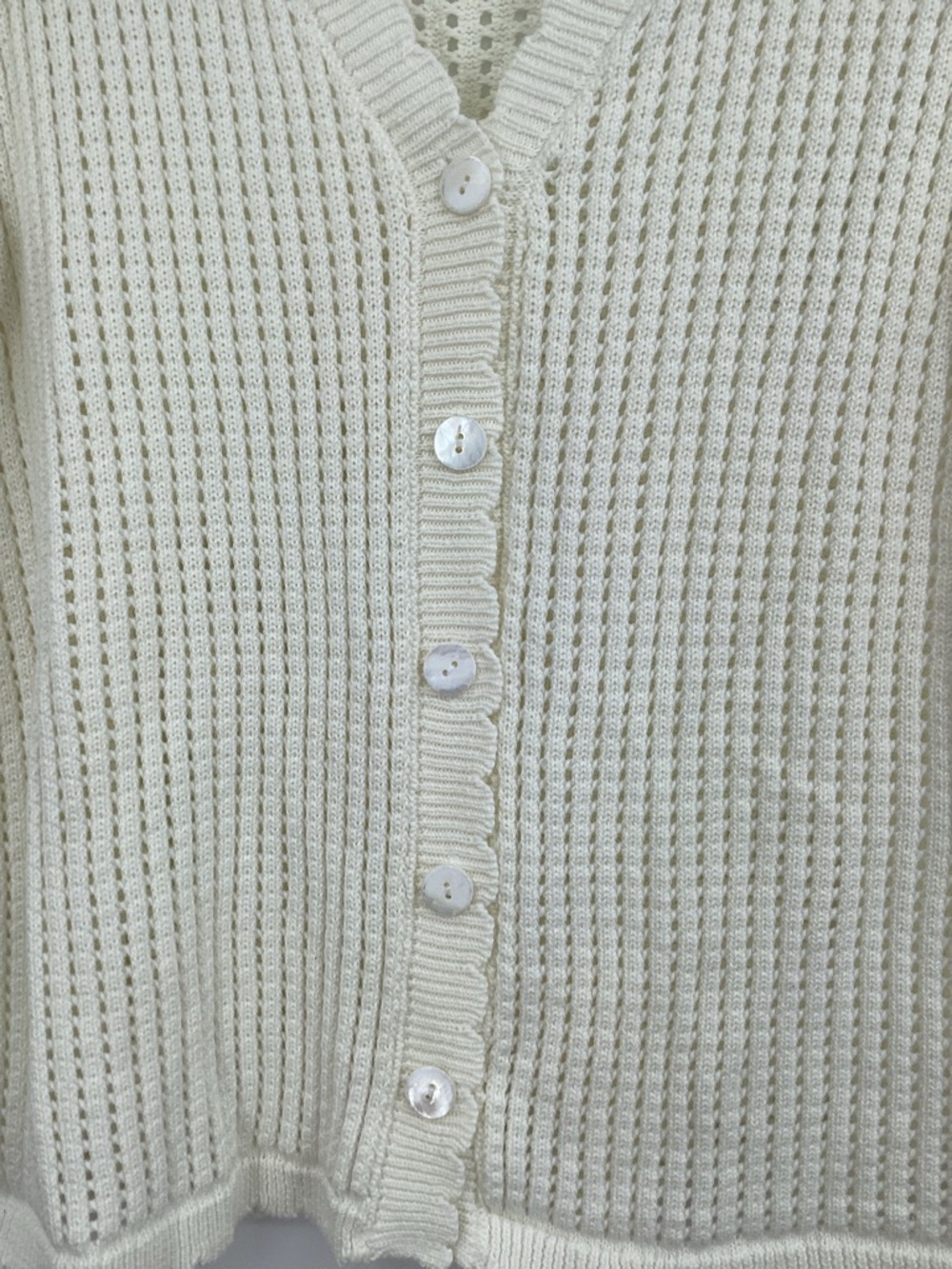 Princess Polly Beach Day Cream Open-Knit Button Front Cardigan - Picture 4 of 11